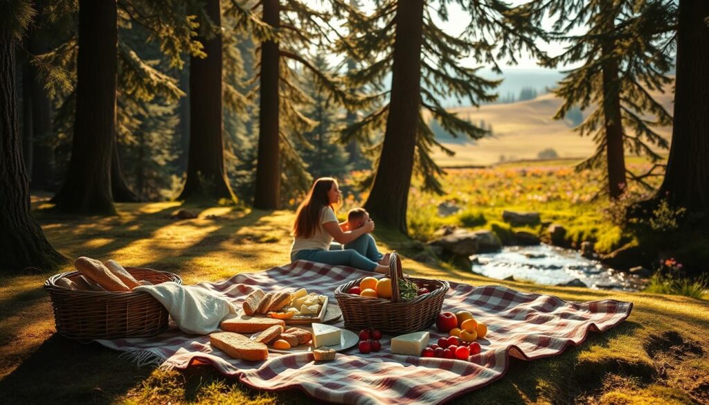 Romantischer Tagesausflug in der Natur