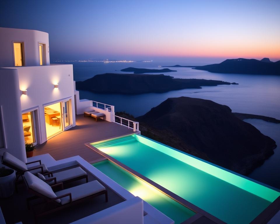Luxuriöse Santorini Unterkunft mit Caldera-Blick