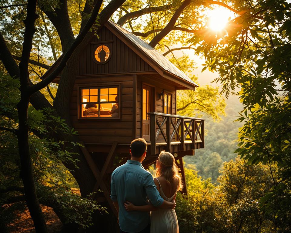 Romantische Baumhaus Jahreszeiten