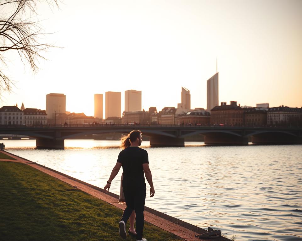 Romantischer Spaziergang am Mainufer