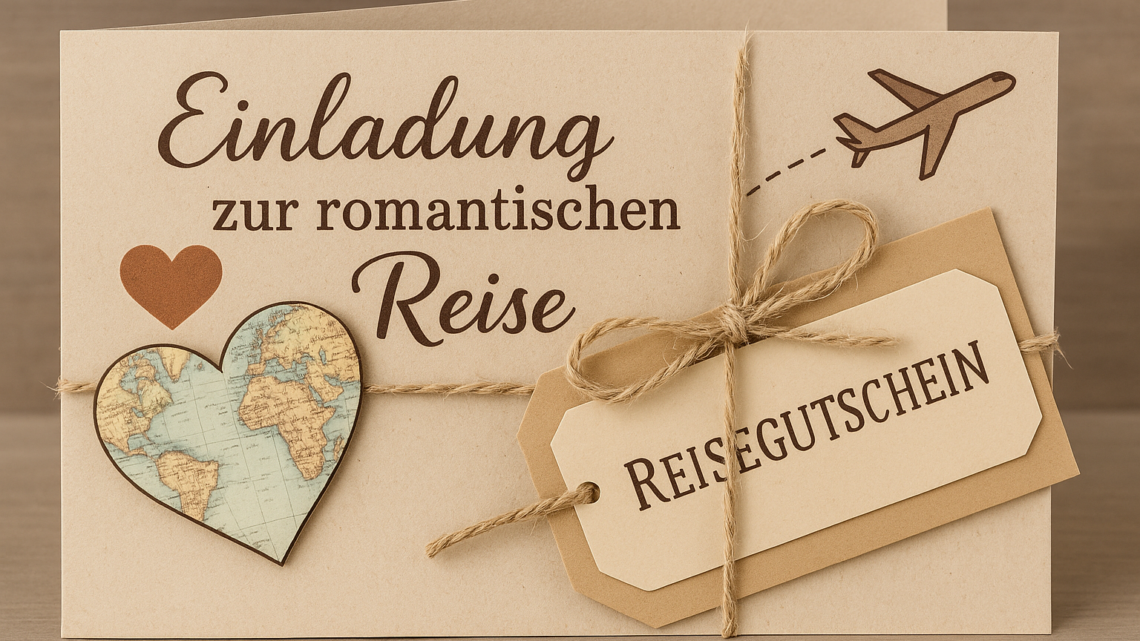 Einladungskarten romantische Reise