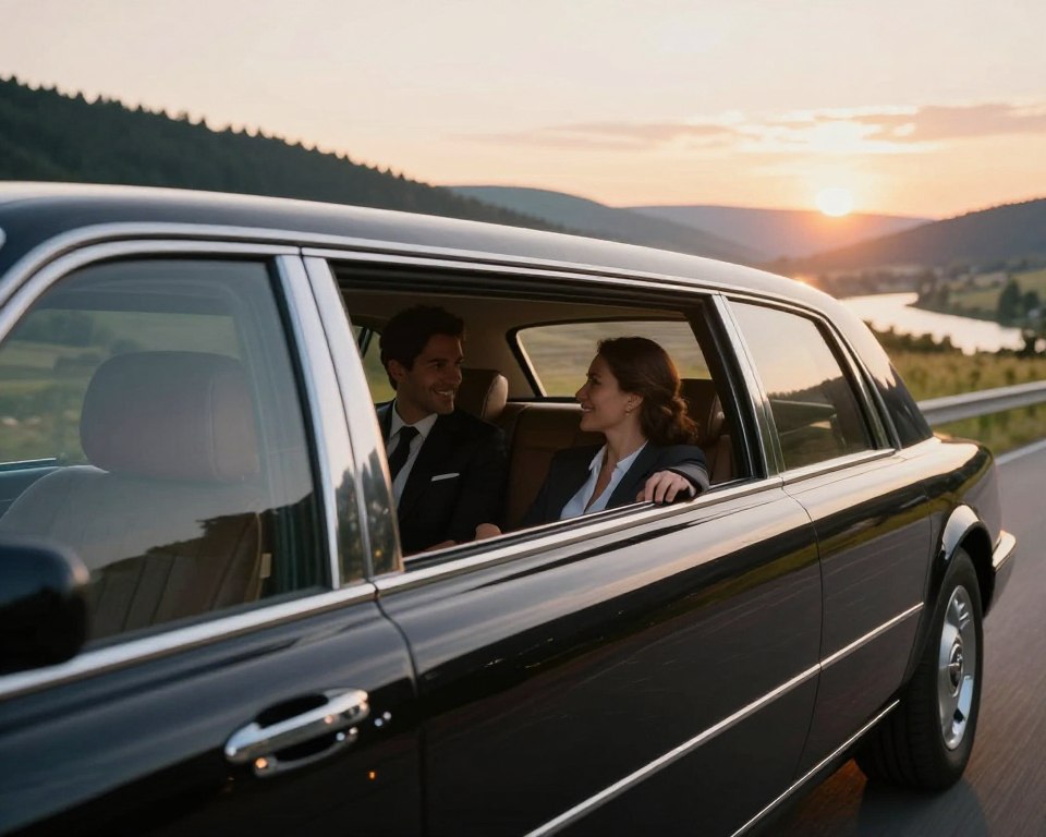 Romantische Stretchlimousinenfahrt