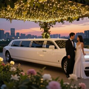 Romantische Stretchlimousinenfahrt